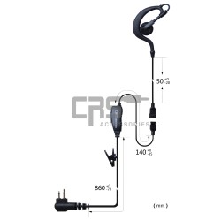 EARHOOK EARPIECE 1 WIRE - CRS-1WEH