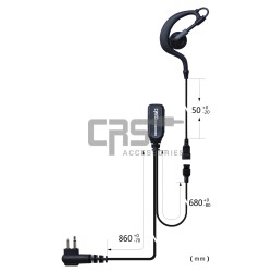 EARHOOK EARPIECE 2 WIRE - CRS-2WEH