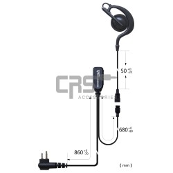 EARHOOK LARGE EARPIECE 2 WIRE - CRS-2WEHL