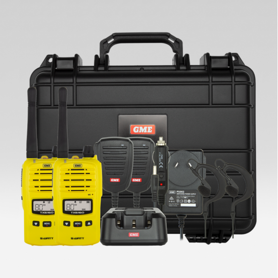 GME TX6160 YELLOW UHF CB TWIN PACK